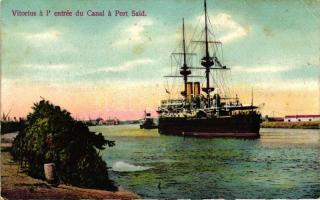 Port Said, entry of the Canal, steamship (fl)