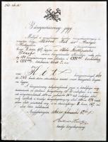 Nagybánya 1865. "Nagybányai Királyi Bányakapitányság Bányarészvény-jegy" 2db részvénye, szárazpecséttel T:III