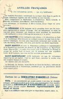 Les Colonies Francaises des Antilles / map, information on the backside; Edition de la Chocolaterie ...