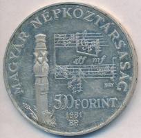 1981. 500Ft Ag "Bartók Béla" tokban T:PP karc