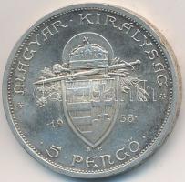 1938. 5P Ag "Szent István" T:2- ph