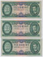 1962. 10Ft (3x) sorszámkövetők T:II,II- szép papír