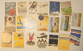 20d b légiposta és repülőmotívumú reprint képeslap