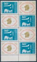 National Stamp Exhibition stamps in blocks of 8 with coupon, Nemzeti bélyegkiállítás szelvényes bélyegek ívszéli 8-as tömbben
