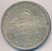 1938. 5P Ag "Szent István" T:2,2- Adamo P8.1