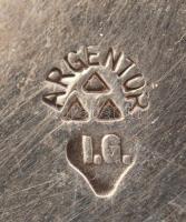 Argentor ezüstözött pohártartó (2db), üvegbetét nélkül, jelzett, m:4 és 5,5 cm