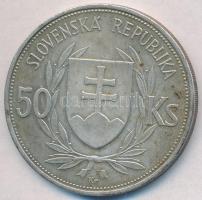 Szlovákia 1944. 50K Ag "Függetlenség 5. évfordulója" T:2- Slovakia 1944. 50 Korun Ag "5th Anniversary of Independence" C:VF Krause KM#10