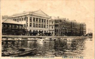 Nagasaki, Hotel and Hongkong Shanghai Bank, boats