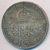 Ausztria 1908. 1K Ag "Jubileum" T:2,2-  Austria 1908. 1 Corona Ag "Jubilee" C:XF,VF