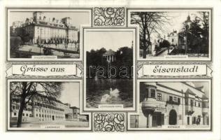 Kismarton, Eisenstadt; Esterházy kastély, városháza, templom / town hall, church, floral