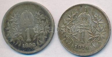Ausztria 1893-1914. 1K Ag "Ferenc József" (2x) T:2-,3 Austria 1893-1914. 1K Ag "Franz Joseph" (2x) C:VF,F