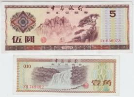 Kína / Deviza tanúsítvány 1979. 10f + 5Y T:II-,III China / Foreign Exchange Certificate 1979. 10 Fen + 5 Yüan C:VF,F