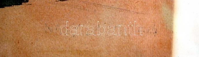 Nagy Lajos: Fő tér. Akvarell, papír, jelzett, üvegezett keretben, 30×43 cm