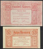 Ausztria/Szövetségi Államok/Karintia 1918. 10K T:I- + 100K T:II+ Csak egyszer hajtva!