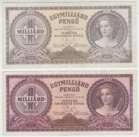 1946. 1.000.000.000P (2x) klf színváltozatok T:II,II-