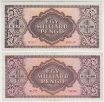 1946. 1.000.000.000P (2x) klf színváltozatok T:II,II-