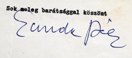 1969 Dr Gunda Béla Herder-díjas néprajztudós egyetemi professzor saját kézzel aláírt levele