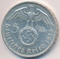 Német 3. Birodalom 1938A 5M Ag "Hindenburg" T:2-
German Third Reich 1938A 5 Marks Ag &quot...