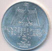 NSZK 1971D 5M Ag "Dürer" T:2 FRG 1971D 5 Mark Ag "Dürer" C:XF