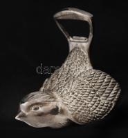 Dekoratív, Senator márkájú ezüstözött, madarat formázó sörnyitó, saját dobozában