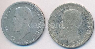 Románia 1900. 50b Ag + 1910. 50b Ag T:3 Romania 1900. 50 Bani + 1910. 50 Bani Ag C:F