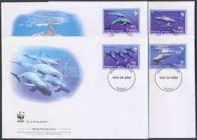 WWF Törpe-kardszárnyúdelfin sor 4 FDC, WWF Pygmy killer whale set on 4 FDC