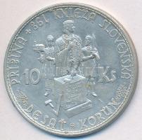 Szlovákia 1944. 10K Ag "Templomon kereszt" T:2 Slovakia 1944. 10 Koruna Ag "Cross atop church" C:XF