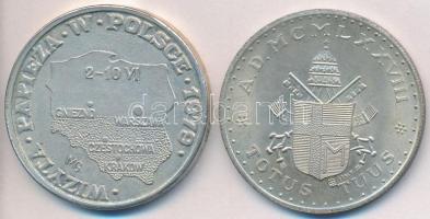 Olaszország / Lengyelország 1978-1979. 2db fém II. János Pál Pápa emlékérem T:2,2-,3
Italy / Poland ...