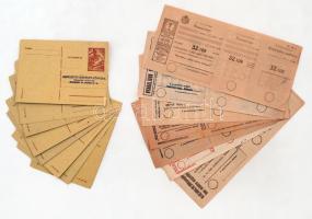 1938 8 féle csekkbefizetési űrlap 8 címzett válasz-levelezőlap a Kertészeti és Szőlészeti Főiskola részére