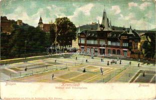 Brassó, Kronstadt; Korcsolyapálya és tenisz pálya / ice skating and tennis field (fa)