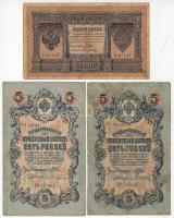 Oroszország 1898. 1R T:II/III + 1909. 5R (2x) 2 klf típusban (aláírás klf) T:II + 10R (3x) 3 klf típusban (aláírás klf) T:II