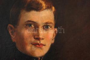 Mucha István: Juhász Ödön hadnagy, ifjon elhunyt debreceni tiszt képe. Olaj, vászon, jelzett, sérült...