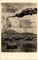 Military greeting card, tank, aircrafts