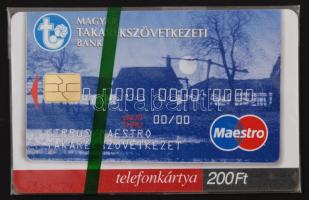 1998 Magyar Takarékszövetkezeti Bank 200 Ft-os telefonkártya eredeti bontatlan csomagolásban / Hungarian phone card