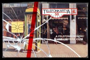 A telefonrongálás ellenes 50 egységes telefonkártya eredeti bontatlan csomagolásban / Hungarian phone card