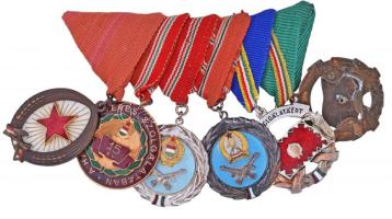 1964. "Munka Érdemrend" bronz fokozata, zománcozott Br kitüntetés mellszalagon + 1965. "Szolgálati Érdemérem 15 év után" aranyozott, zománcozott kitüntetés mellszalagon + 1954-1957. "Szolgálati Érdemérem" (2x) zománcozott kitüntetések mellszalagon + ~1970. "A Haza Szolgálatáért Érdemérem" (2x) ezüst és bronz fokozatai mellszalagon, a kitüntetések összefűzve T:2