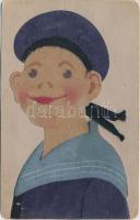 Mariner Grünzweig / Marine officer from Pola, textile card  (EK)