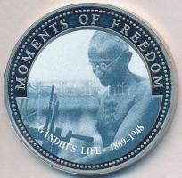 Libéria 2001. 10$ "Szabadság pillanatai - Gandhi élete" multicolor T:PP ujjlenyomatos Liberia 2001. 10 Dollars "Moments of Freedom - Gandhi's life" multicolor C:PP fingerprint