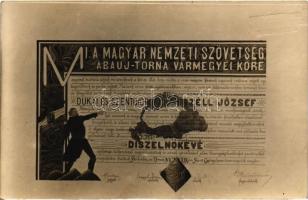 Magyar Nemzeti Szövetség Abaúj-Torna vármegyei köre, Széll József díszelnökké választása / Hungarian irredenta association, honorary presidential election