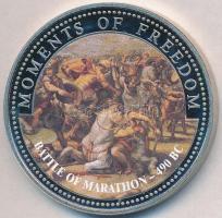 Libéria 2001. 10$ "Szabadság pillanatai - Maratoni csata" multicolor T:PP ujjlenyomatos Liberia 2001. 10 Dollars "Moments of Freedom - Battle of Marathon" multicolor C:PP fingerprint