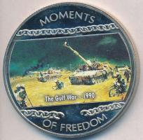 Libéria 2004. 10$ "Szabadság pillanatai-Öböl-háború 1990" multicolor T:PP ujjlenyomatos Liberia 2004. 10 Dollars "Moments of Freedom-The Gulf War 1990" multicolor C:PP fingerprint
