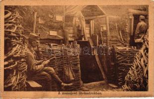 A manajowi lövészárokban / WWI Hungarian military card, trench (EB)