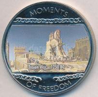 Libéria 2004. 10$ "Szabadság pillanatai-Trójai háború Kr.e. 1250" multicolor T:PP ujjlenyomatos Liberia 2004. 10 Dollars "Moments of Freedom-Trojan War 1250 BC" multicolor C:PP fingerprint
