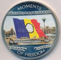 Libéria 2004. 10$ "Szabadság pillanatai-Ceausescu diktatúrájának bukása 1989" multicolor T:PP ujjlenyomatos Liberia 2004. 10 Dollars "Moments of Freedom-The fall of Ceausescu's regime 1989" multicolor C:PP fingerprint