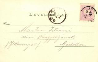 1899 Besztercebánya, Banská Bystrica; kiadja Ivánszky Elek könyvkereskedése / floral litho