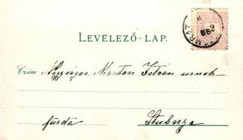 1899 Rimaszombat, Rimavská Sobota; Lévai Izsó kereskedésével, saját kiadása / floral litho (EK)