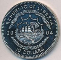 Libéria 2004. 10$ "Szabadság pillanatai-Ember a holdon 1969." multicolor T:PP ujjlenyomato...