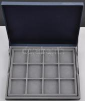 Éremtartó kazetta kivehető tálcával, 24 férőhellyel, használt állapotban, matricával