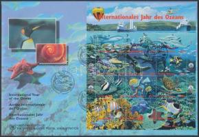 Az óceán nemzetközi éve kisív FDC, International Year of the Ocean minisheet FDC