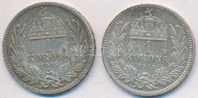1915KB 1K Ag "Ferenc József" (2x) T:2
